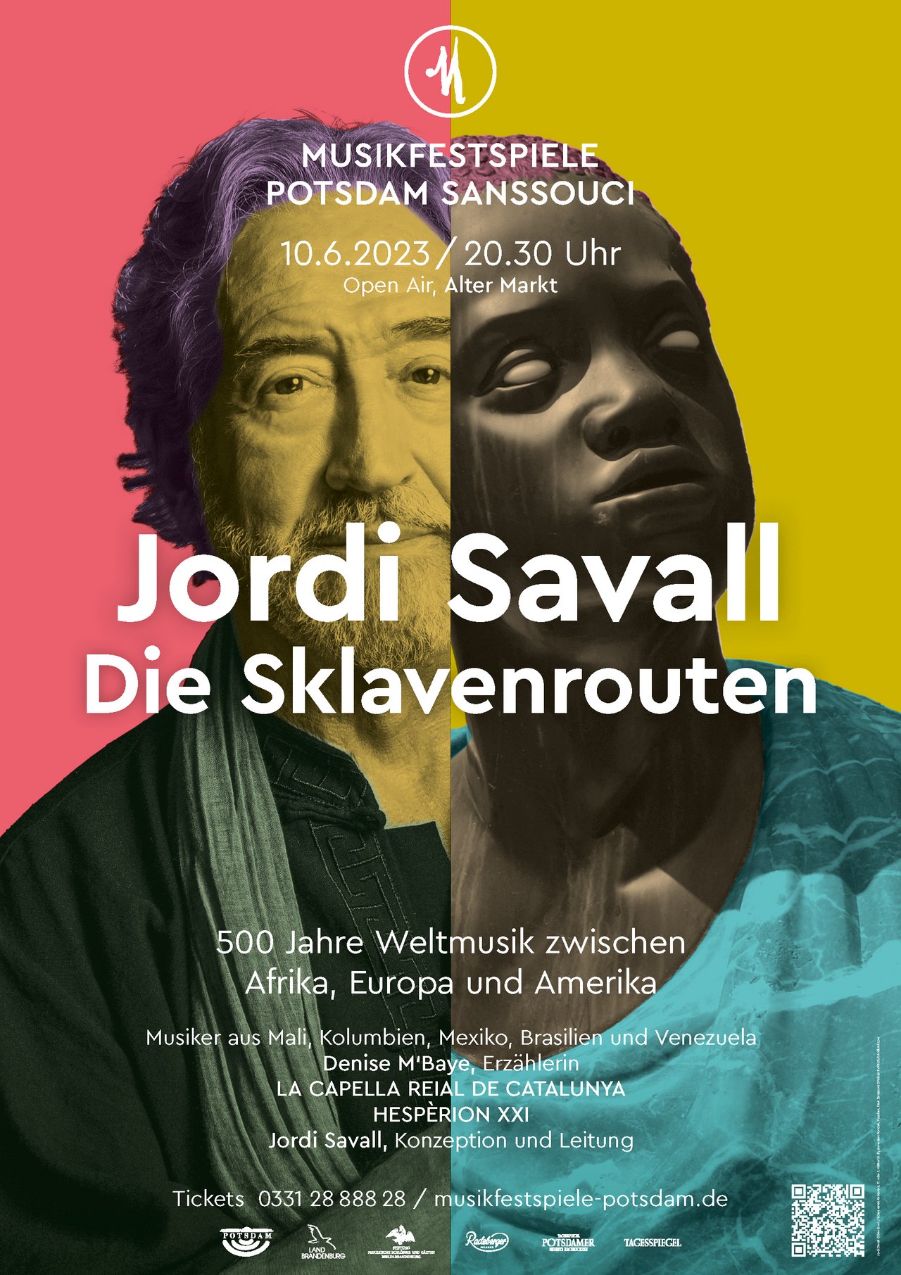 Jordi Savall ©Geri Born / Büste eines Afrikaners, 17. oder 1. Hälfte 18. Jh, am ersten Rondell, Potsdam, Park Sanssouci ©Fabian Fröhlich/blindbild.com